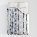 Shibori Stripes 2 Indigo Blue Duvet Cover Gallery Image 6