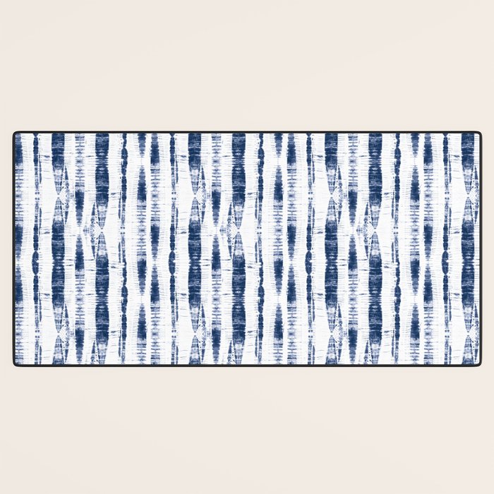 Shibori Stripes 2 Indigo Blue Desk Mat Gallery Image 3