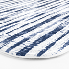 Shibori Stripes 2 Indigo Blue Bath Mat Gallery Image 3