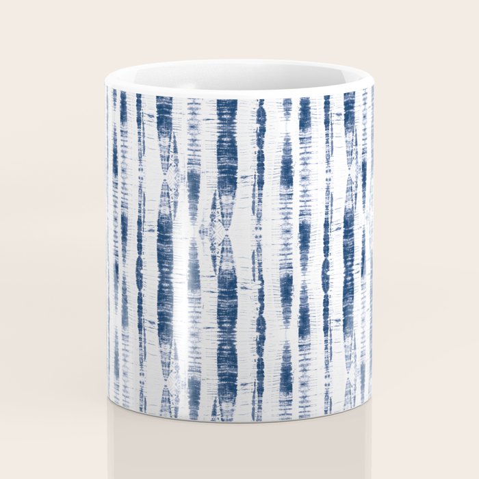 Shibori Stripes 2 Indigo Blue Coffee Mug Gallery Image 4