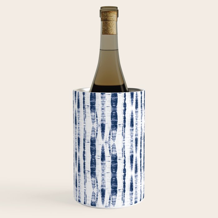 Shibori Stripes 2 Indigo Blue Wine Chiller Gallery Image 3