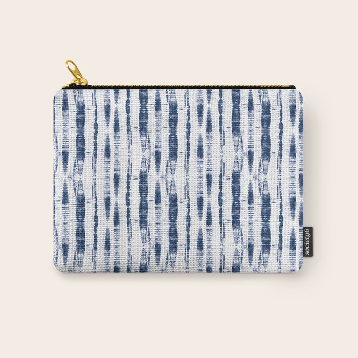 Shibori Stripes 2 Indigo Blue Carry All Pouch Gallery Image 1