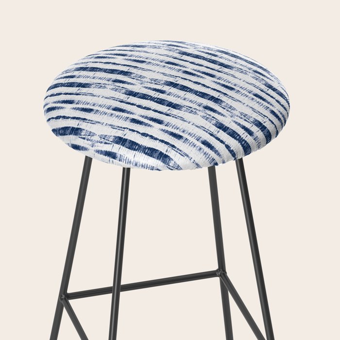 Shibori Stripes 2 Indigo Blue Stool Gallery Image 2