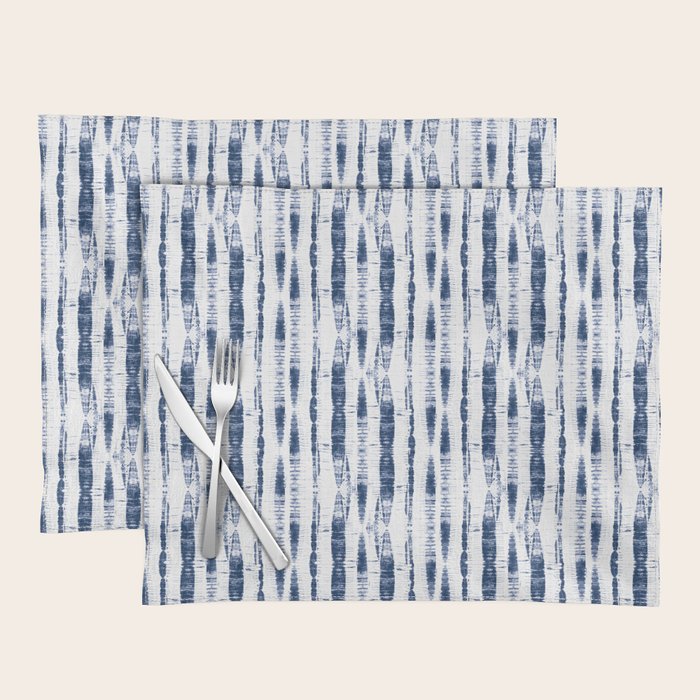 Shibori Stripes 2 Indigo Blue Placemat Gallery Image 1