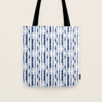 Shibori Stripes 2 Indigo Blue Tote Bag Gallery Image 1