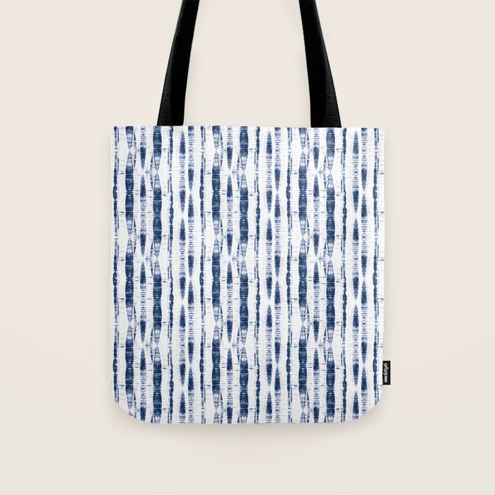 Shibori Stripes 2 Indigo Blue Tote Bag Gallery Image 1