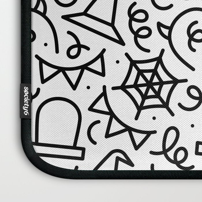 Fun halloween cartoon doodle art pattern Laptop Sleeve Gallery Image 3