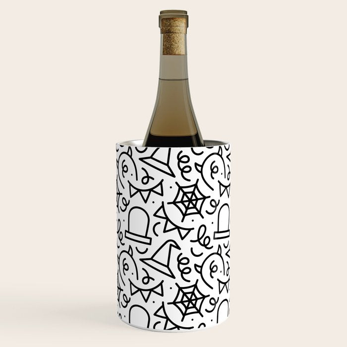 Fun halloween cartoon doodle art pattern Wine Chiller Gallery Image 2