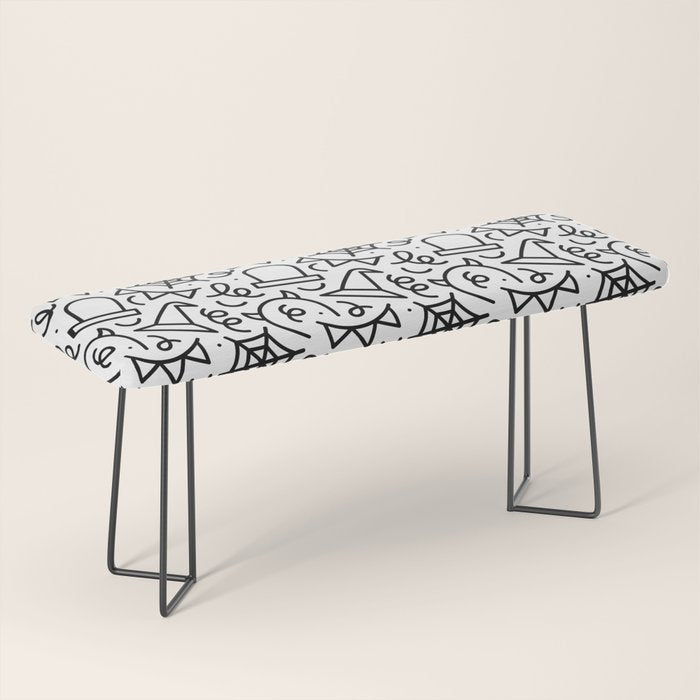 Fun halloween cartoon doodle art pattern Bench Gallery Image 1