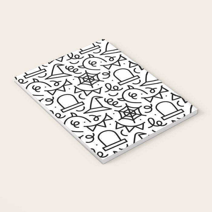 Fun halloween cartoon doodle art pattern Notebook Gallery Image 3