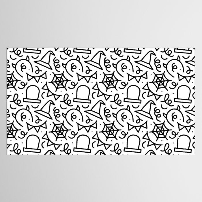 Fun halloween cartoon doodle art pattern Tablecloth Gallery Image 2