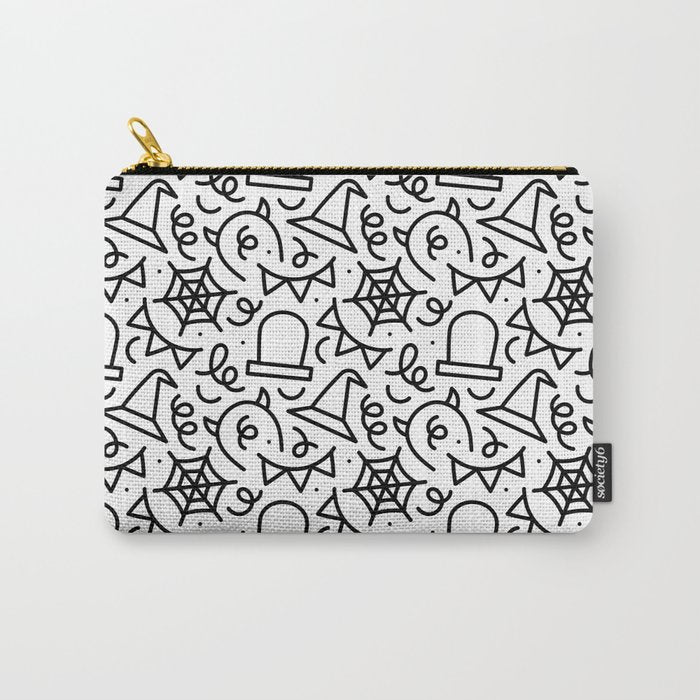 Fun halloween cartoon doodle art pattern Carry All Pouch Gallery Image 1