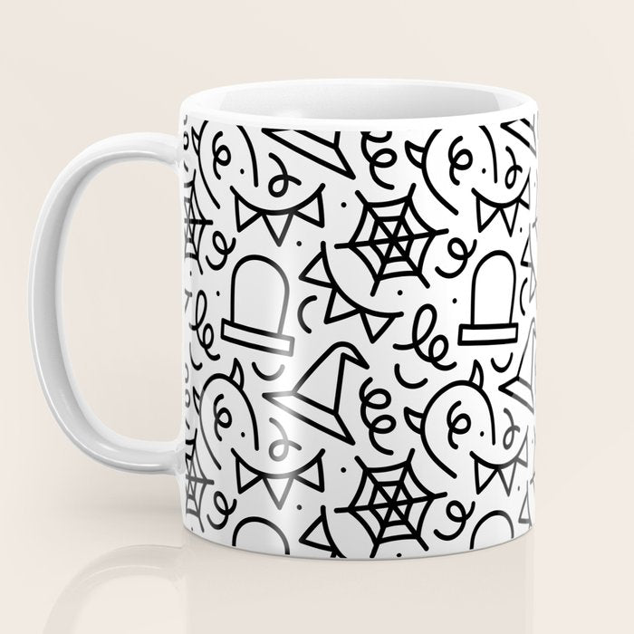 Fun halloween cartoon doodle art pattern Coffee Mug Gallery Image 3