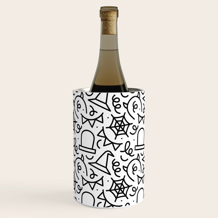 Fun halloween cartoon doodle art pattern Wine Chiller Gallery Image 1