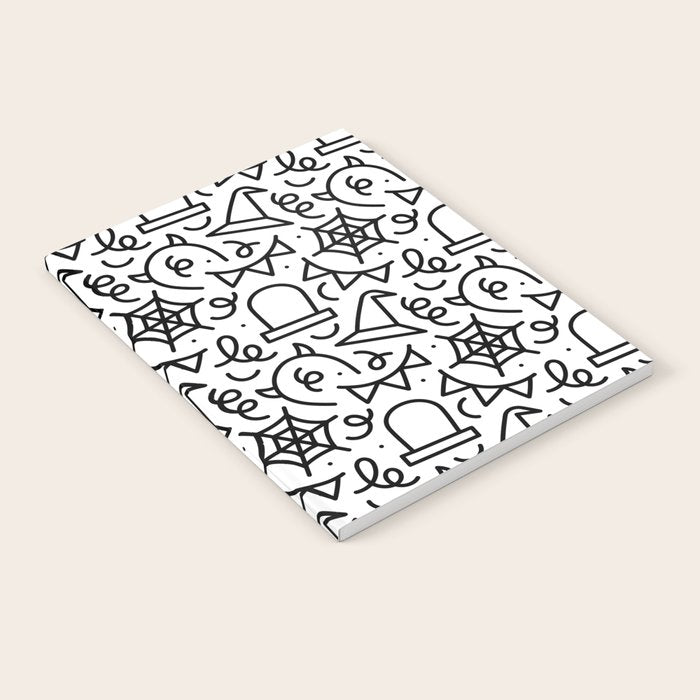 Fun halloween cartoon doodle art pattern Notebook Gallery Image 2