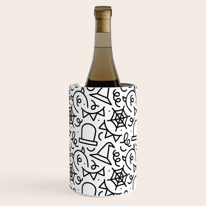 Fun halloween cartoon doodle art pattern Wine Chiller Gallery Image 3