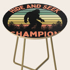 Bigfoot Hide And Seek Champion Funny Sasquatch Vintage Sunset Side Table Gallery Image 2