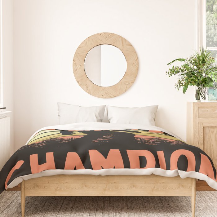 Bigfoot Hide And Seek Champion Funny Sasquatch Vintage Sunset Duvet Cover Gallery Image 3