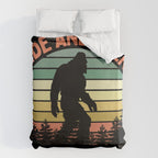 Bigfoot Hide And Seek Champion Funny Sasquatch Vintage Sunset Duvet Cover Gallery Image 6