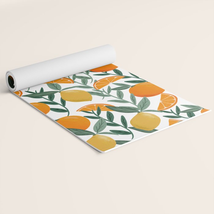 Citrus Fruit Pattern Lemons Oranges Botanical Design Yoga Mat Gallery Image 2
