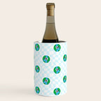 Retro cartoon earth planet checkered pattern Wine Chiller Gallery Image 3