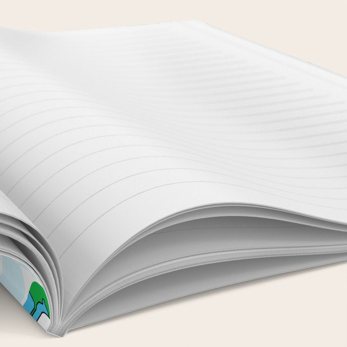 Retro cartoon earth planet checkered pattern Notebook Gallery Image 2