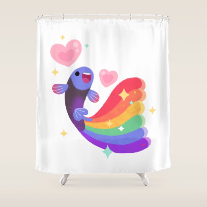Rainbow guppy 6 Shower Curtain Gallery Image 1