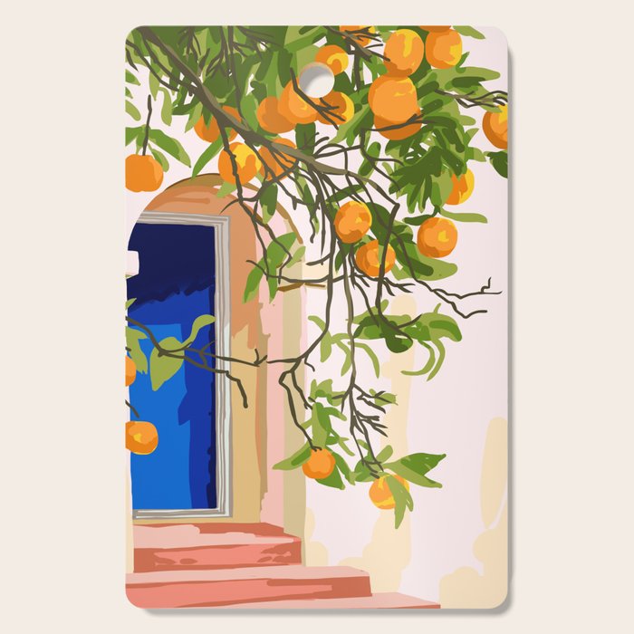 Wherever you go, go with all your heart | Summer Travel Morocco Boho Oranges | Architecture Building Cutting Board Gallery Image 1