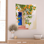 Wherever you go, go with all your heart | Summer Travel Morocco Boho Oranges | Architecture Building Wall Tapestry Gallery Image 2