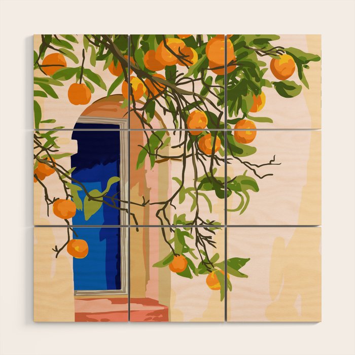 Wherever you go, go with all your heart | Summer Travel Morocco Boho Oranges | Architecture Building Wood Wall Art Gallery Image 1