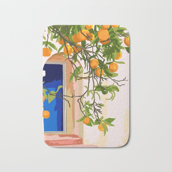 Wherever you go, go with all your heart | Summer Travel Morocco Boho Oranges | Architecture Building Bath Mat Gallery Image 1