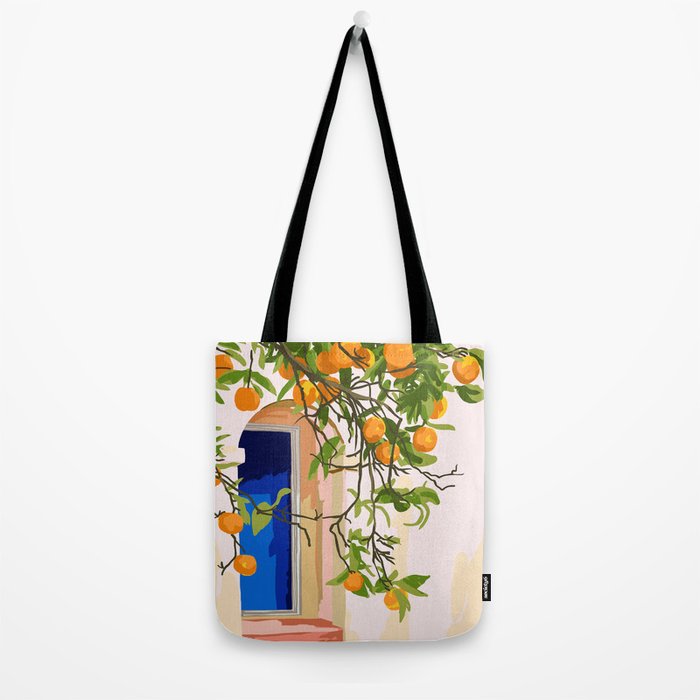 Wherever you go, go with all your heart | Summer Travel Morocco Boho Oranges | Architecture Building Tote Bag Gallery Image 2