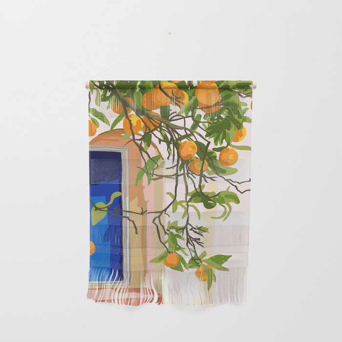 Wherever you go, go with all your heart | Summer Travel Morocco Boho Oranges | Architecture Building Wall Hanging Gallery Image 1