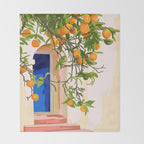 Wherever you go, go with all your heart | Summer Travel Morocco Boho Oranges | Architecture Building Throw Blanket Gallery Image 2