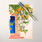 Wherever you go, go with all your heart | Summer Travel Morocco Boho Oranges | Architecture Building Wrapping Paper Gallery Image 1