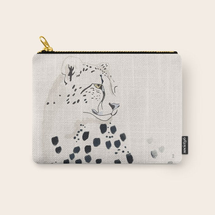 Cheetah 15 Black and White Carry All Pouch Gallery Image 1