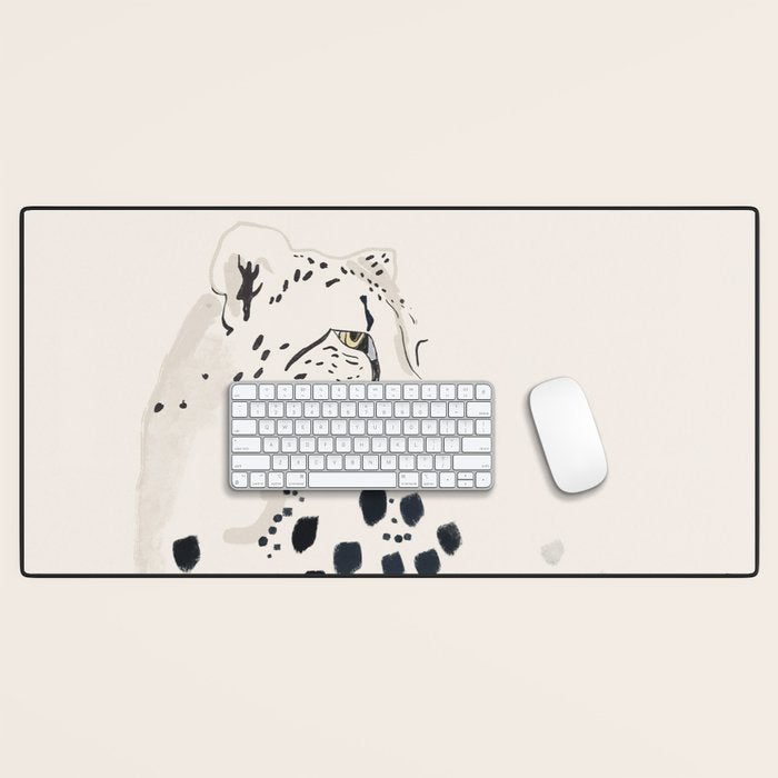 Cheetah 15 Black and White Desk Mat Gallery Image 1