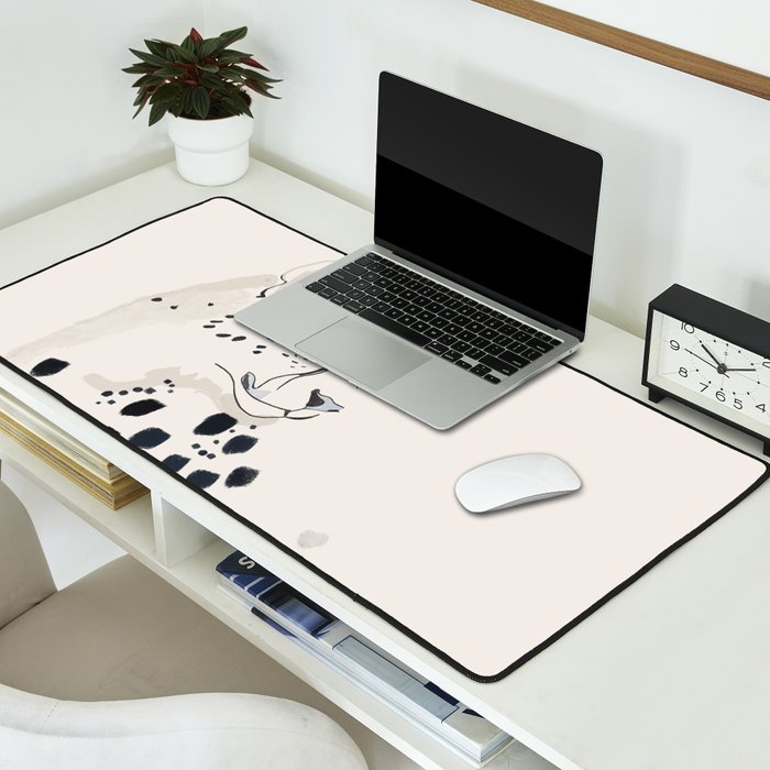 Cheetah 15 Black and White Desk Mat Gallery Image 2