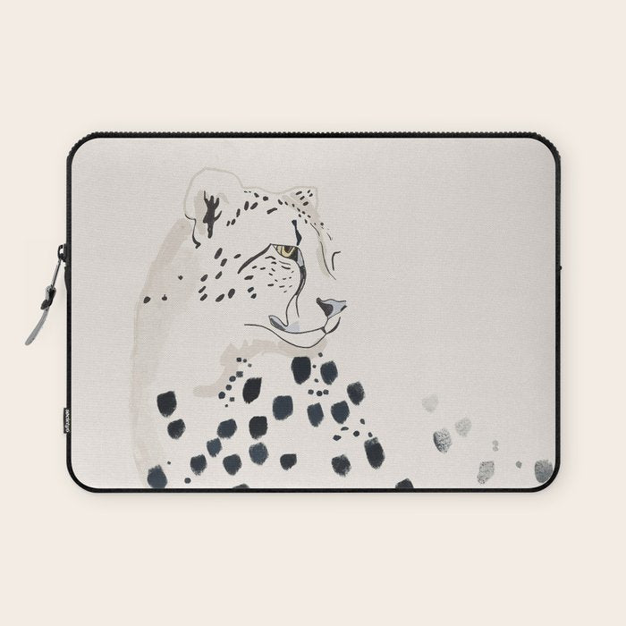 Cheetah 15 Black and White Laptop Sleeve Gallery Image 1