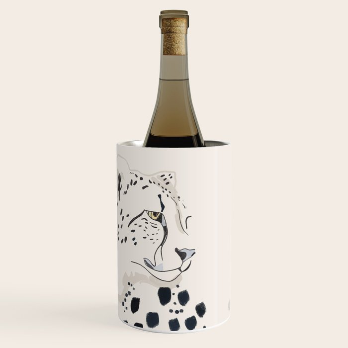 Cheetah 15 Black and White Wine Chiller Gallery Image 1