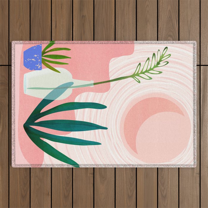 Pink Desert Abstract Landscape Outdoor Rug Gallery Image 1