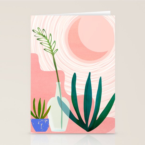 Pink Desert Abstract Landscape Stationery Card Gallery Image 1