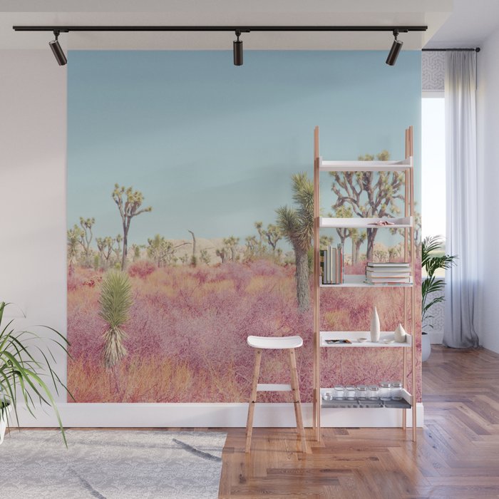 Surreal Pink Desert - Joshua Tree Landscape Photography Wall Mural Gallery Image 1