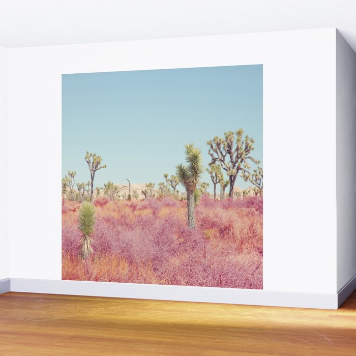 Surreal Pink Desert - Joshua Tree Landscape Photography Wall Mural Gallery Image 2