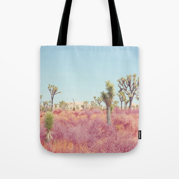 Surreal Pink Desert - Joshua Tree Landscape Photography Tote Bag Gallery Image 1