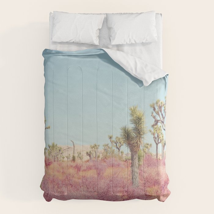 Surreal Pink Desert - Joshua Tree Landscape Photography Comforter Gallery Image 6