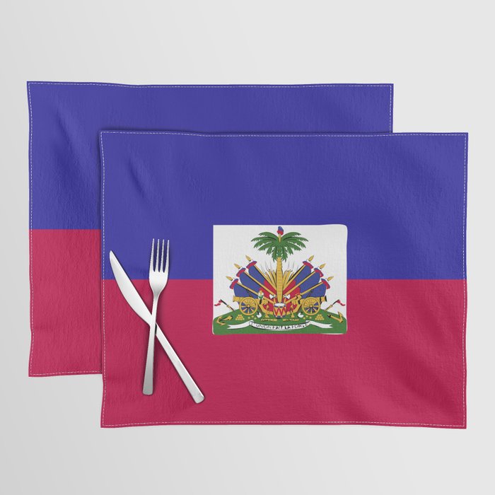 Haiti flag emblem Placemat Gallery Image 1