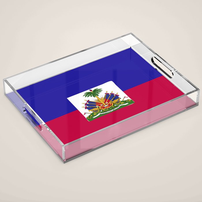Haiti flag emblem Acrylic Tray Gallery Image 1