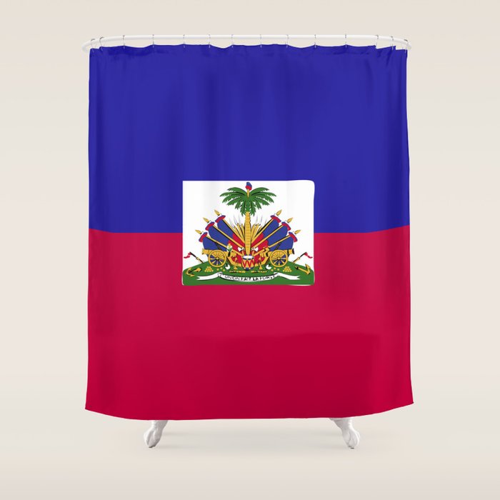 Haiti flag emblem Shower Curtain Gallery Image 1