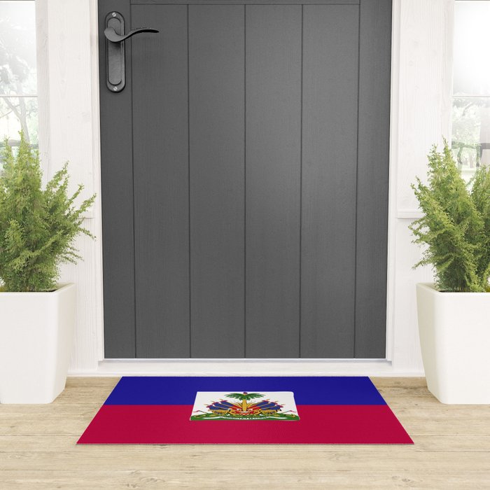 Haiti flag emblem Welcome Mat Gallery Image 3